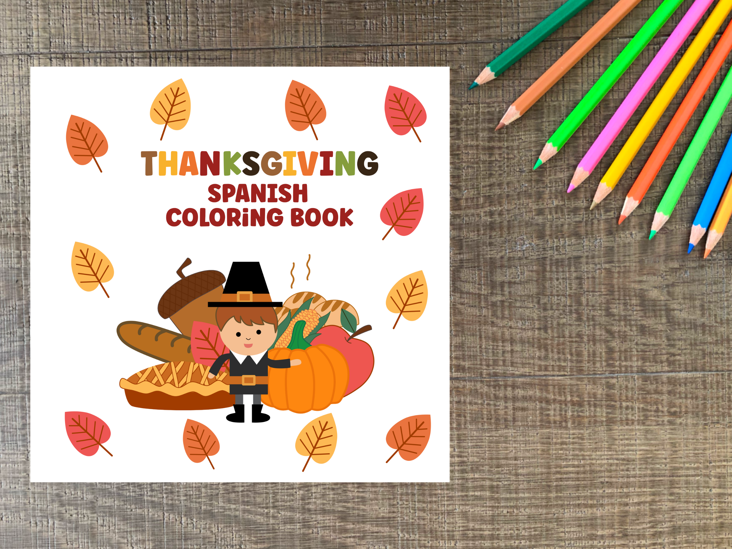 Thanksgiving Spanish Coloring Book