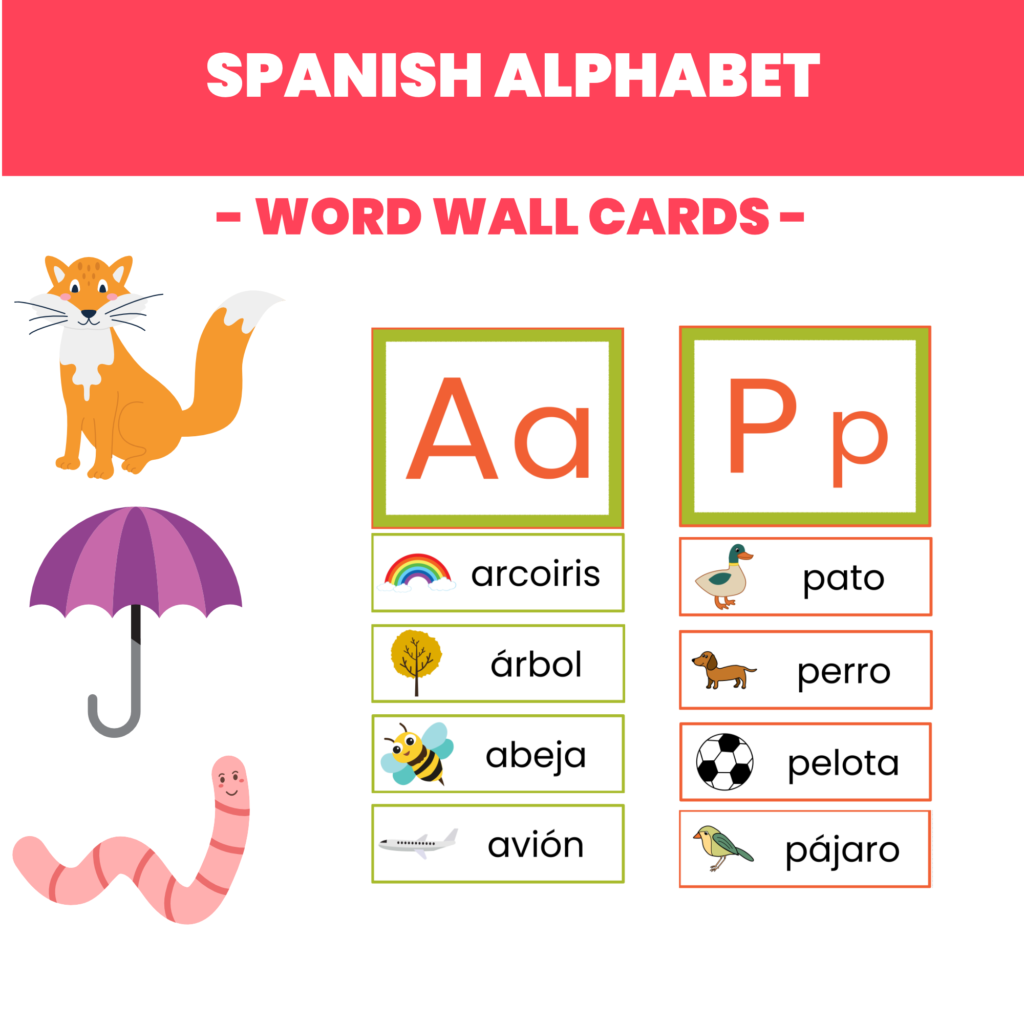 ABC SPANISH WORD WALL CARDS